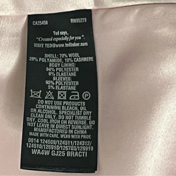 Ted Baker Touch of Cashmere Wool Blend Blazer Sz 3 Luxury European Chic Designer - Picture 9 of 16